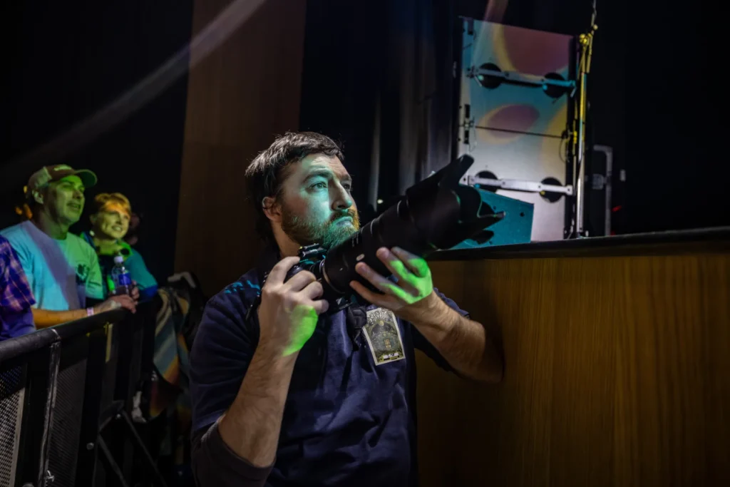 Photographer Tyler Rel of Get Rel Photography at a Live Music Concert